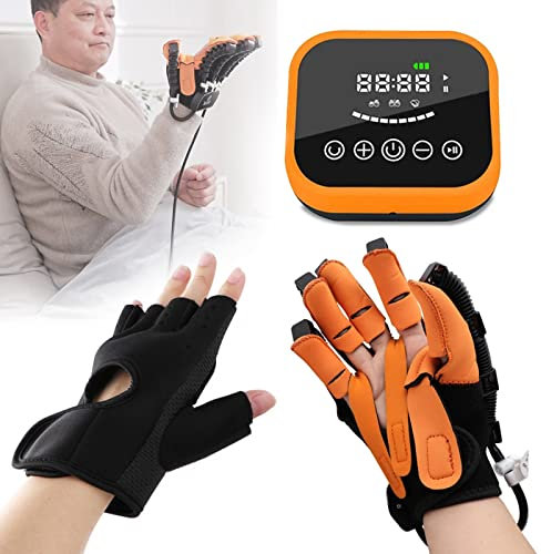 Oiyekntd Rehabilitations-Roboterhandschuhe, Halbseitenlähmung, Fingertrainer, Schlaganfall, Handschiene, unterstützendes Trainingsgerät, Therapie, körperliche Handbewegung,XL-RightHand