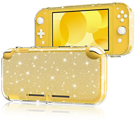 DLseego Housse de Protection Compatible avec Switch Lite,protection souple et transparente en TPU, avec design anti-choc et anti-rayures pour la Switch Lite, Crystal Glitter,Or