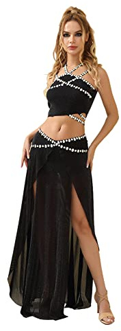 ROYAL SMEELA Strass bauchtänzerin kostüm Damen sexy Bauch Tanz Oberteil und Rock für Frauen Bauchtanz Set Bauchtanz-Outfits Damen Bauchtanz Kostum Profi Bauchtanz+Kostuem Kleidung Fuer den Bauchtanz