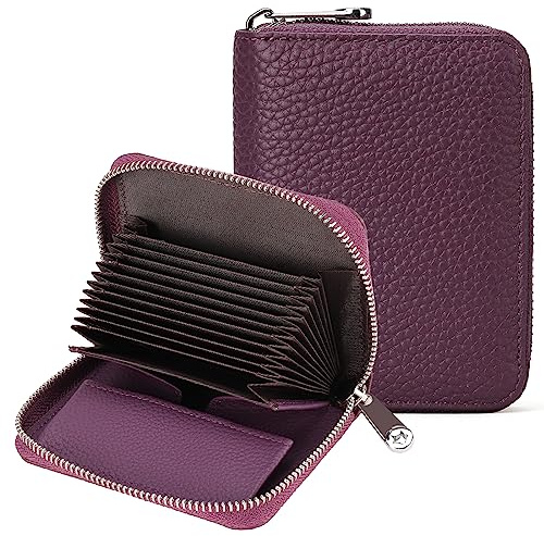SENDEFN Geldbörse Damen, Portemonnaie mit Reißverschluss und viele Fächer, Geldbeutel Leder, RFID-Schutz Kartenhalter mit vielen Fächern, klein und im Kurzformat Brieftasche Für Frauen