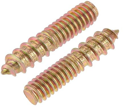 LJFMDLN 20pcs 1/4-20 x 1-1/4 Hanger Bolts Double Head Dowel Screw for Wood Furniture