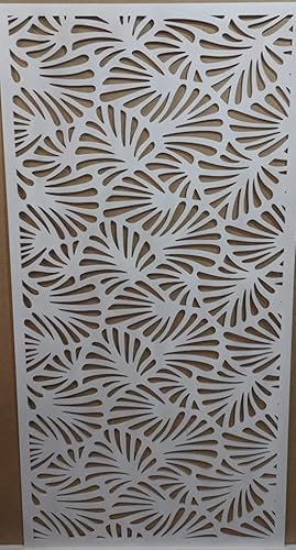 laserkris Dekoratives Abschirmgitter für Heizkörper, 3 mm dicke MDF-Platte (verschiedene Größen), MP2-Muster, grundiert, weiß, 1200 mm x 300 mm