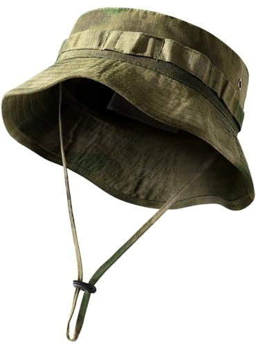 WTACTFUL Sonnenhut Herren UV Schutz Fischerhüte Faltbar Anglerhut Sonnenschutz Hut Outdoor Sommerhut Wanderhut Camping Reisen Angeln Ödland-Camo