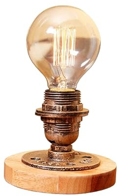 Gadpiparty Schreibtischlampe Nachttischlampe Retro Industriestil Aus Metall Knopfschalter Ohne Glühbirne Für Schlafzimmer Restaurant Wohnzimmer
