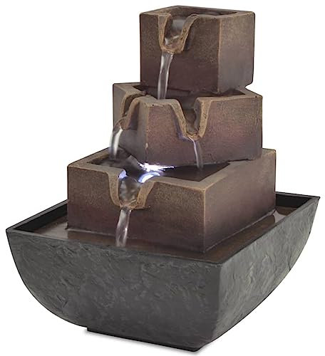 INLIFE Fontana da Interni con Luce a LED in Poliresina Casa e Giardino, Arredo (0,84KG)