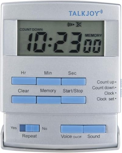 TalkJoy Sprechender Kurzzeitmesser Eieruhr, mit Countdown & -up, geeignet als Küchenuhr oder Stoppuhr, automatische Wiederholung, für Blinde, Sehbehinderte und Senioren (Italienische Sprachausgabe)