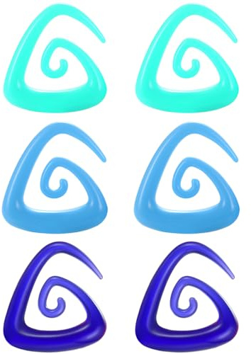 3 Paar Dreieck 1.6 mm(14 G) Acryl Dehnspiralen Plugs Tunnel Kegel Dehnungsschnecke Acrylkegel Dehnschnecke Set Ohrringe Dehnstab Piercing Spirale Ohr Expander Frauen Herren Weiß/Grün/Schwarz