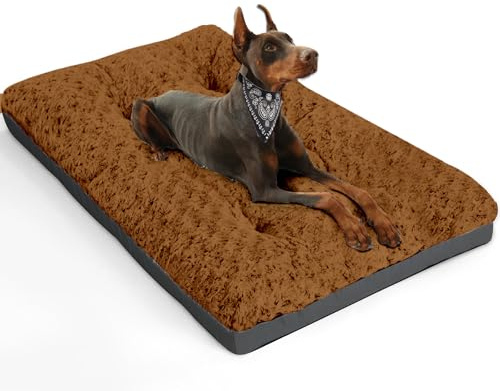 Lettino per Cani Grande 91x58 cm - Cuscino Morbido e Soffice con Rivestimento Impermeabile, Antiscivolo e Traspirante - Materassino Lavabile per Cani di Taglia Media e Grande - Marrone