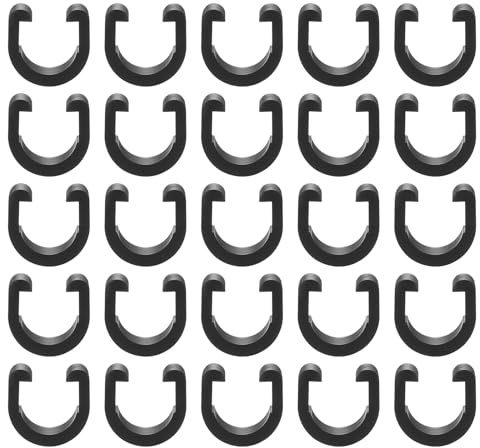 sourcing map 60pcs Bicycle Cable Clamps C-Clips Housing Hose Guide U-Clips Brake Derailleur Shifter for MTB Road Bike, Black