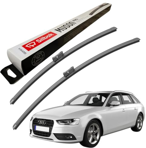 Silbak Windscreen Wipers, fits for AUDI A4 AVANT (06/2008-12/2015) Front Wiper Blades, 600mm/500mm