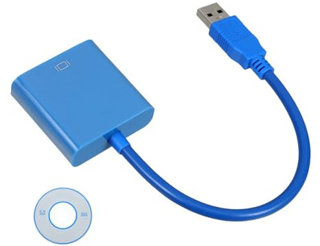 BELLIFFY USB 3.0 Blue to Vga Adapter Cable, for Monitor and Computer