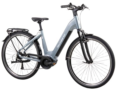F.lli Schiano S8, Bicicleta Electrica de Ciudad, 28, Batería 36V 15Ah Extraíble, Motor 250W 70Nm, Bici Electrica Urbana, Unisex Adulto, Azul
