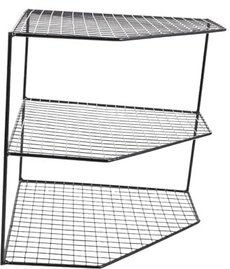 KICHOUSE Supporto per Mensola Angolare Mensola Angolare da Cucina Spezie Organizer da Banco Espositore Indipendente per Bagno Contenitore per Stoccaggio Efficiente Portapentole Compatto per