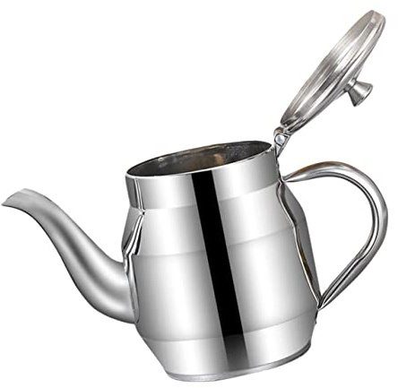 BESTYASH Stainless Steel Oil Storage Container Lid Leak-Proof Grease Dispenser for Kitchen Cooking Oil Jug Sturdy for Bacon Grease and Vinegar