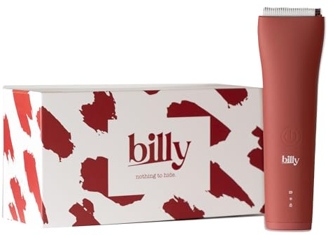 billy - LA tondeuse Intime Anti-Coupure Zones Sensibles et Intimes Homme/Femme - Lame Céramique - Waterproof - 5 Hauteurs - LED - USB-C - Poils pubiens - Édition LIMITÉE Red