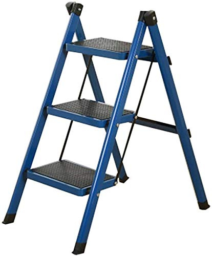Sgabello pieghevole per interni, resistente, a pedale in ferro, sedia a scaletta compatta per uso domestico, sgabello pieghevole leggero e portatile, ideale per attività in cucina e bagno