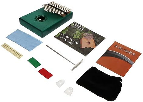 MUELODSIC Retro Style Daumenklavier Kalimba Tragbares Finger Piano Teiligem Zubehör Inklusive Aufbewahrungstasche Für Einsteiger Und Studenten Handlich Langlebig Grünes Pfirsichholz-design