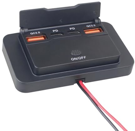 12V/24V Car Charges Double PD3.0 & QC3.0 USB Ports With Power Switches Quick Charges Socket Upgrades For Boats Motorcycles Power Switch USB Port