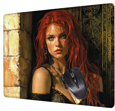 Sexy Alfombrilla Raton Gaming 400x300x3mm, Alfombrilla Escritorio Mujer Mouse Pad con Base Goma Antideslizante, con Bordes cosidos, Superficie Impermeable, para Oficina PC Portátil Tapete Rato H0-554
