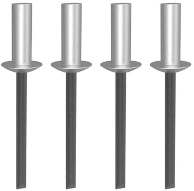 100 Pièces Rivets Aveugles Étanches, 5X35mm Rivet Plaque Immatriculation | Tête Bombée Rivets Pop en Aluminium et Mandrin Fer pour Fossés Drainage, Toitures Métalliques Fines, Salles Douche