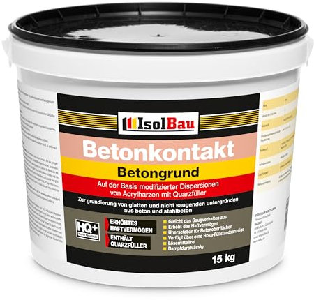 Isolbau Contact béton – 15 kg de base en béton pour apprêt de surfaces lisses en béton et béton armé