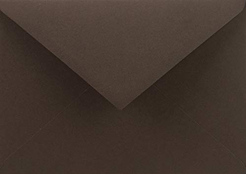 Netuno 25 Briefumschläge Braun DIN C6 11,4x16,2 cm festlich und elegant | 115g Sirio Color Cacao · edle braune Umschläge für Herbst, Vintage, Jubiläum, Einladungen, Einladungskarten & Grußkarten