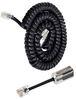 Uvital 1 Pack Landline Handset Cord Detangler - 10Ft Uncoiled (1.2 Ft Coiled) and 360 Degree Rotating Swivel Cord (Black)