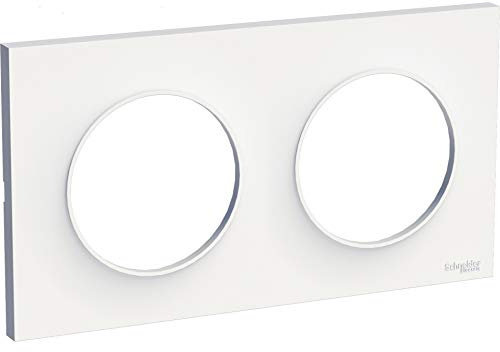 Schneider Pack de 10 Pièces Plaque Blanche Blanc ODACE 2 Postes