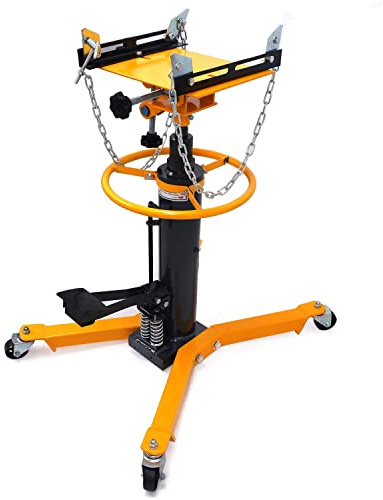 SMT- 34 To 73 Professional Dual Spring Hydraulic Transmission Jack Car Lift 1300 lbs/ 0.6 Ton 2 Stage Dual Spring [P/N: ET-CAR-FIX004-0.6T-YELLOW]
