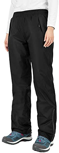 33,000ft Regenhose Damen Wasserdicht Atmungsaktive Fahrrad Überziehhose Leichte Wanderhose Winddicht Outdoor Bekleidung (Schwarz, 38)