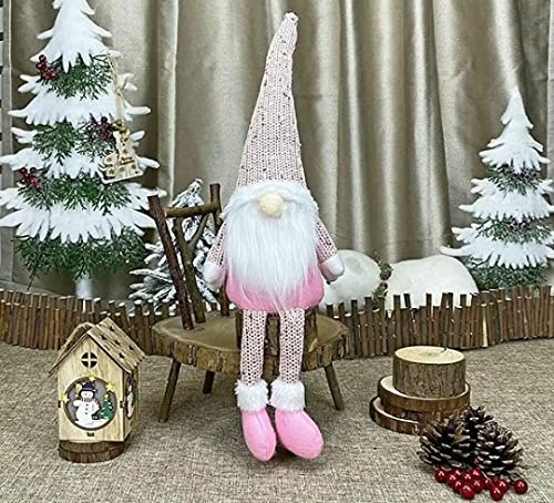Gnomo di Natale Decorazioni per la casa Grigio Rosa Bianco Gonk Nordic Ornamenti Regalo Grande Paillettes Gnomi (Rosa)