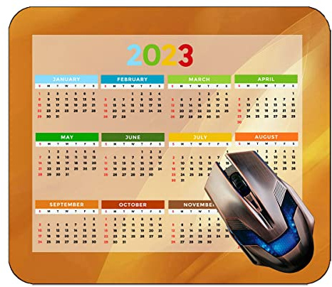Spelmusmatta 2023 års kalender med semester, kamomill blomma himmel kontor musmatta