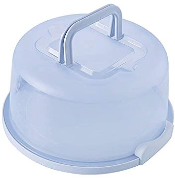 U/D Porta torta rotondo contenitore con manico adatto per torte piccole diametro 25 cm, altezza 13 cm, blu, classico