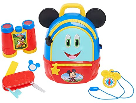 Just Play Mickey Mouse Funhouse Adventures Backpack - Disney Junior Mickey Backpack and Explorer Kit for Children, Explorer Kit for Kids, Multicolor
