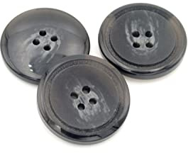 20PCS 4 Holes Sewing Round Craft Buttons Resin Snaps for Blazer Shirts DIY Accessories (Black, 25mm)