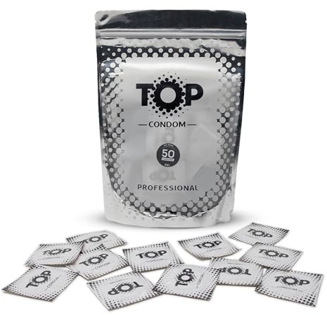 TOP Kondome 50 Stück Packung, XXL, natürlich und gefühlsecht, aus Latex, mit Reservoir, Durchmesser 53 mm, für Männer