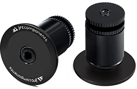 JRC Components Aluminum Handlebar Bike Bar End Plugs for Bicycles | Pack of 2 Handlebar Plugs - Bike Bar End Grips | Mountain Bike Bar End Caps for Road Bikes - Premium Bike Handlebar Caps [Black]