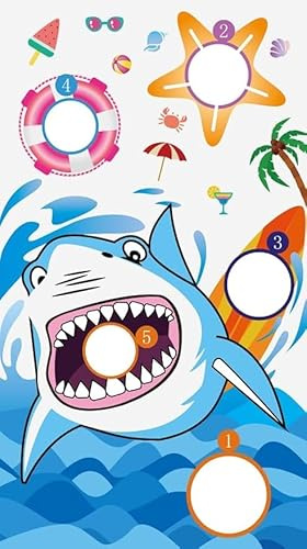 Banner Ozean Thema Party Dekoration Hai Motiv Hintergrund Banner für Event Raumdeko Indoor Outdoor Feier 135x75 cm Stoff Banner