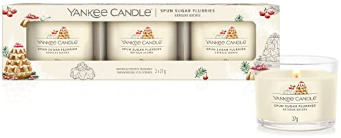 Yankee Candle Duftkerzen-Geschenkset | Spun Sugar Flurries | Soja-Wachs-Mix | 3 Stück
