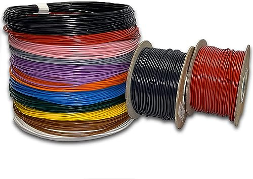 MKGT 12V 24V Single Core Automotive 1.0mm² 2.0mm² Stranded Copper Cable Thin Wall Wire 16.5/25 Amps (WHITE 1.0mm², 10M Coil)