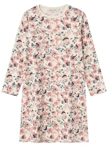 NAME IT Mädchen Nkfnightgown Ls Nostalgia Flower Noos, Peyote Melange, 146-152
