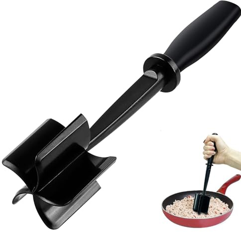 Fleischzerkleinerer Fleischstampfer Handheld-hitzebeständiges Fleischtrenner-Werkzeug, multifunktionaler Hackfleischzerkleinerer, antihaftbeschichteter Rinderstampfer für Zuhause, Küche, Fleisch