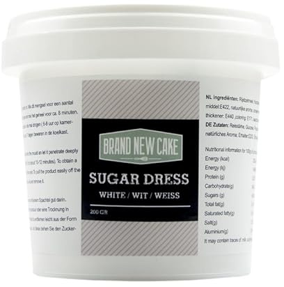 BrandNewCake® Zucker-Dekorpaste Weiß 200g - Perfekt für Torten und Gebäck Dekoration