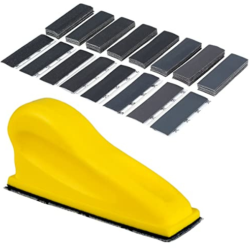 Papel de lija de madera a mano de papel de lija fino para madera con mini bloque de lijado herramienta P80 P120 P180 P240 P320 P400 P600 P800 grano de papel de lija fino para madera pulido