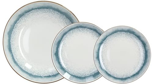Tognana Oasi, Servizio piatti 18 pezzi, porcellana, azzurro