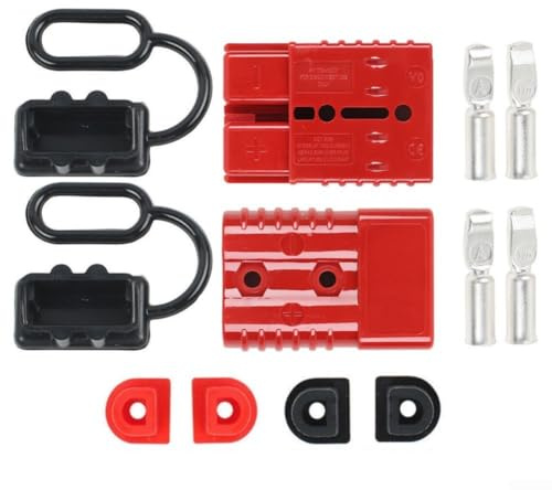 2 Stück 120 A 600 V Batterie Schnellanschluss/Trennen für Kabelklemmen-Batterieanschluss mit Abdeckung (rot)