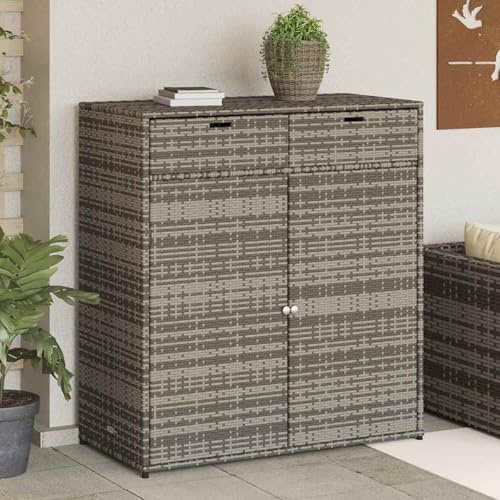 Rantry Mobiletto da Giardino Grigio 105x55x113 cm in polyrattan