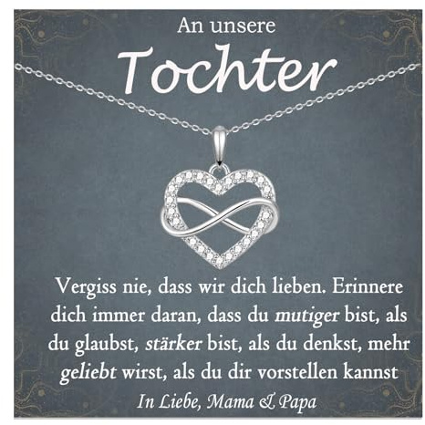 FAOMZQ Halskette für Mädchen, Infinity Herz Halskette für Meine Freundin, Geschenke für Schwester Tochter Enkelin zum Abschluss Einschulung Geburtstag Weihnachten