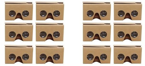 Abledance 12PCS 3D Glasses for Cardboard V2 VR 4.5-6Inch Smartphone+Headband