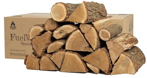 Premium Eschen-Brennholz – Ofengetrocknet, 25 cm Scheite, unter 15% Feuchte – Ideal für Ofen, Kamin, Grill, Barbecue & Lagerfeuer – Kaminholz, Feuerholz, Grillholz (45 Liter)